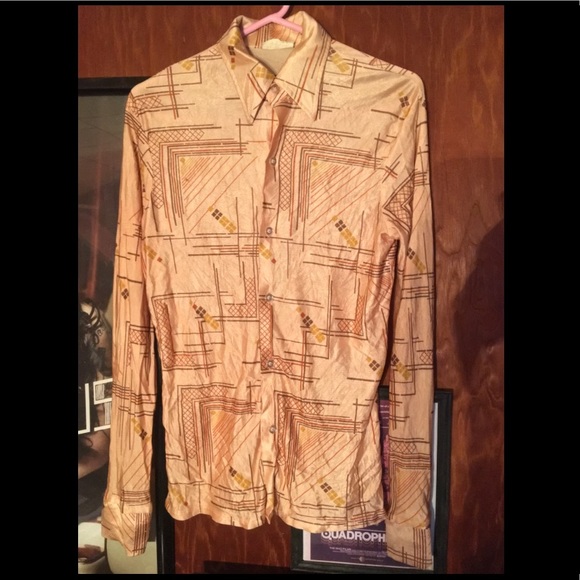 Vintage retro 60s silk button down. - Picture 1 of 2